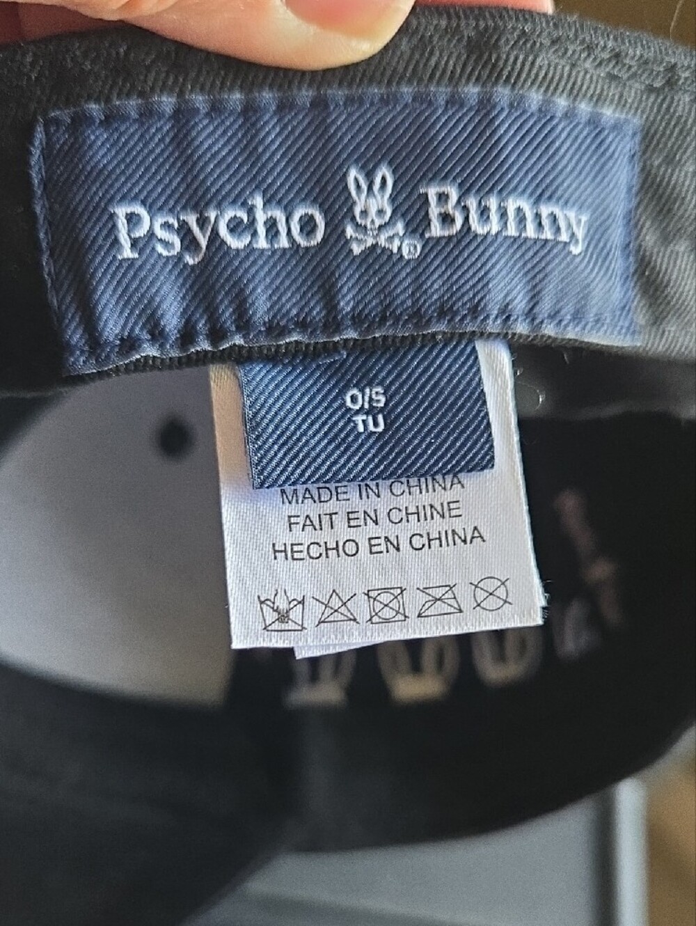 PSYCHO BUNNY Black Baseball Cap with White Embroidered Logo - Picture 8 of 9